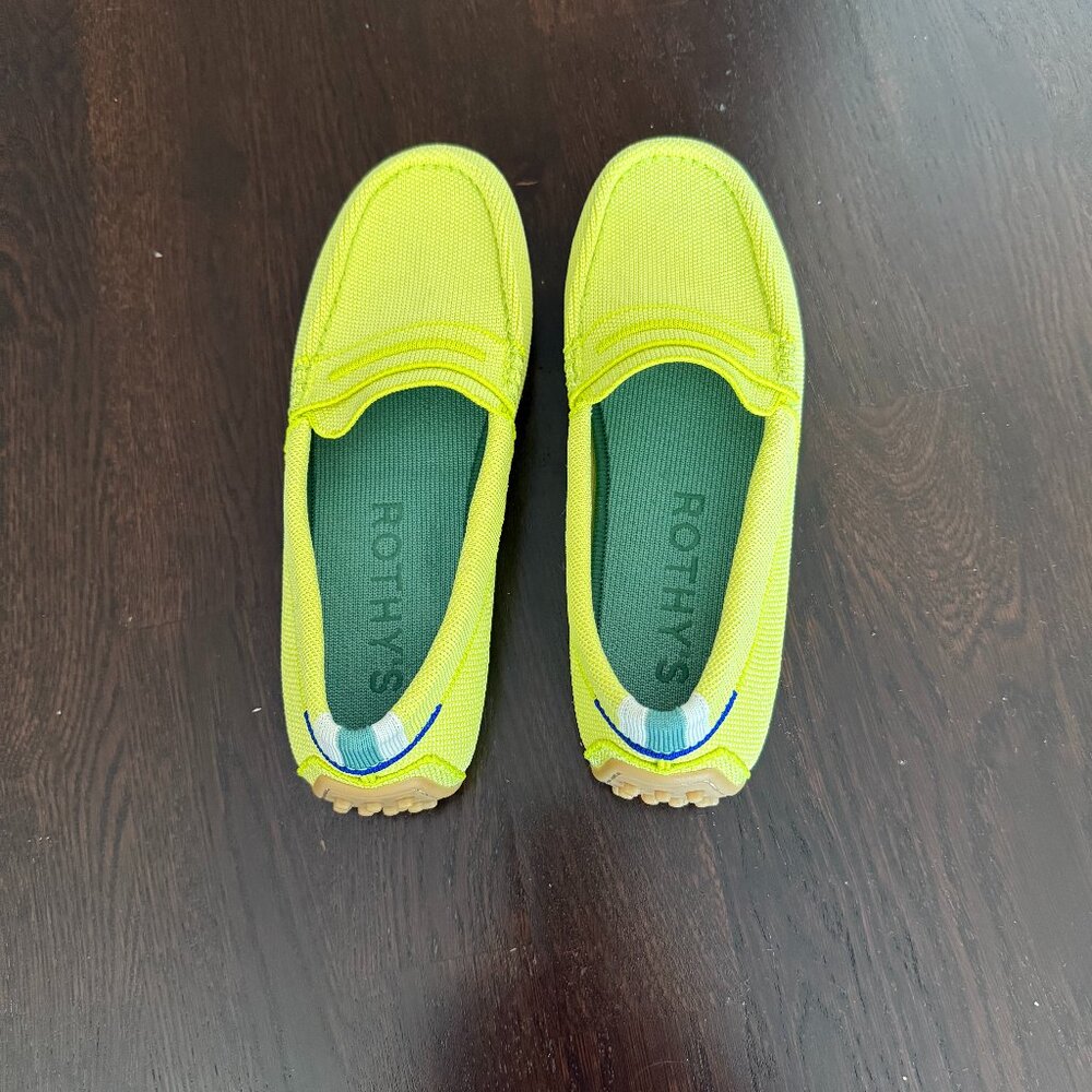 Rothy's The Driver Lime Green/Yellow Loafer